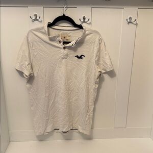 Hollister Men's Cream Polo Shirt